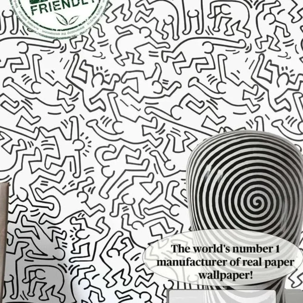 Keith Haring Inspired Street Art Wallpaper Total 59 sq/ft (8 Sheet of 27
